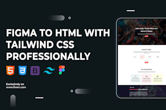 transform figma designs to responsive HTML with tailwind CSS