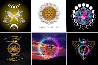 design sacred geometry or spiritual or mystical logo