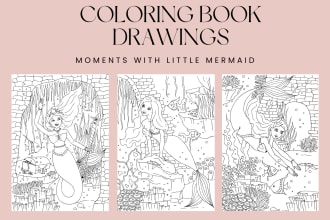 do hand drawn coloring book pages for children