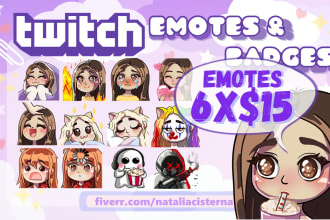 create chibi twitch emotes in bulk or sub badges for you