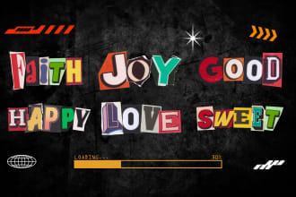 create newspaper and magazine cutout letters logo