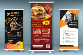 do a professional roll up banner and billboard design in 24 hours