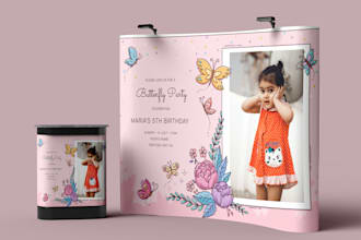 design a birthday backdrop and trade show banner for you