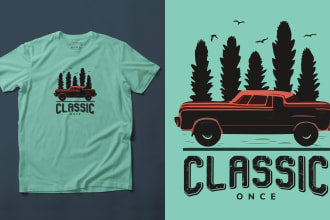 make minimalist retro vintage t shirt design