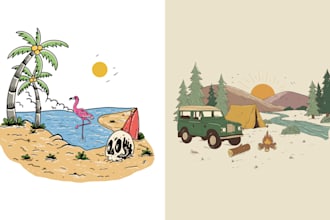 make minimalist retro vintage t shirt design