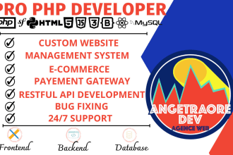 do professionnal app with symfony, php website, scripts, api