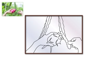draw flower plant and fruits or anything one line art illustration