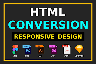 convert psd to html responsive website design with bootstrap 5