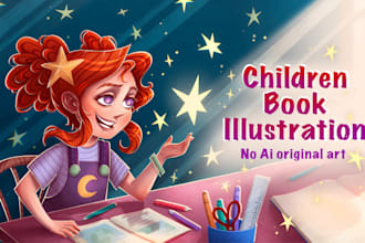draw whimsical children book illustration and story book