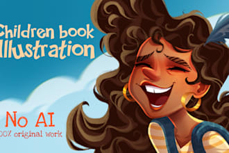 create children story book illustration, whimsical book art