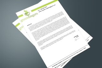 make luxury green fingers letterhead design for your brand