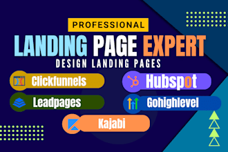 design landing page clickfunnels, hubspot, leadpages, kajabi, gohighlevel
