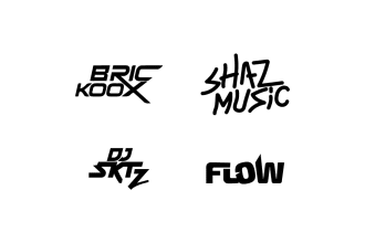 design name text based letters logo for dj, gym, fitness, music, personal brand