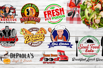design fast food business, or BBQ restaurant, and chef logo