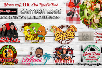 design fast food business, or BBQ restaurant, and chef logo