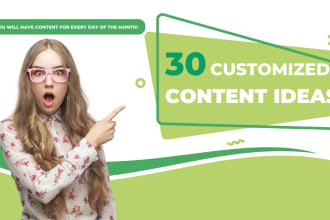 send you 30 content ideas for your business social media
