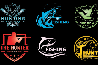 design a unique fishing, hunting , outdoor and adventure logo in 24hrs