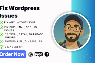 do wordpress bug fixing, fix wordpress issues