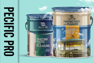 do product packaging label design, enamel paint bucket label