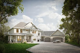 create a realistic architectural 3d render and animation