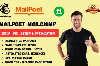 fix , design mailpoet email template and setup  automation