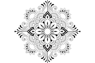 illustration geometric mandala design and vectorize flower mandala