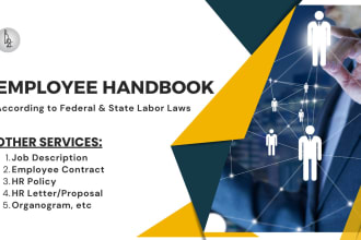 write custom employee handbook, HR policy and job description