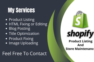 do shopify product listing, collections and data entry