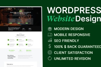 build wordpress website, design wordpress website as wordpress developer