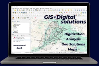 digitize geographical data using gis and make maps