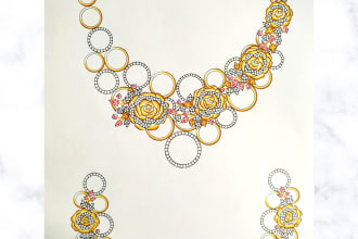 draw custom jewelry design hand sketches