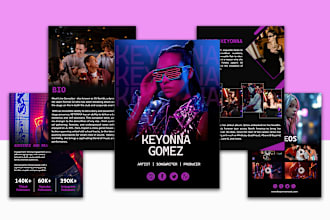 design electronic press kit, media kit, one sheet and epk