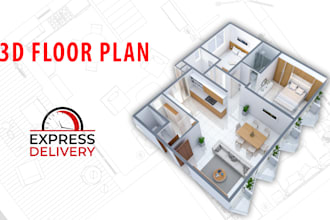 create top view isometric 3d floor plan