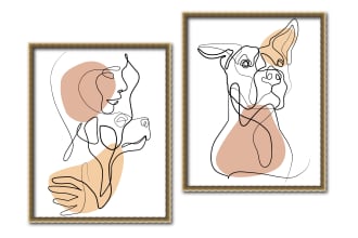 draw line art your cat, dog and pet animal