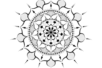 do illustration geometric mandala design and vectorize flower mandala