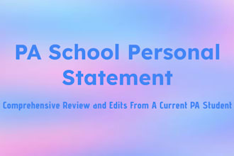 edit your personal statement for pa school