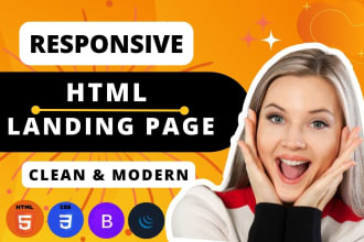 create or design modern and unique responsive HTML landing page or sales page