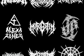 draw death metal, black, brutal death metal logo