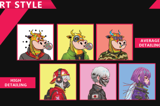 create 2d nft art and do collection 1k,5k,10k