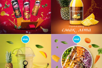 design social media posters, product banners, or food flyer design