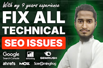 fix technical SEO issues in semrush, aherfs, screaming frog site audit tools