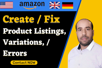 create amazon product listing, variation, or fix  amazon listing errors