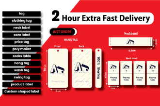 design hang tag, clothing tag, clothing label and neck label
