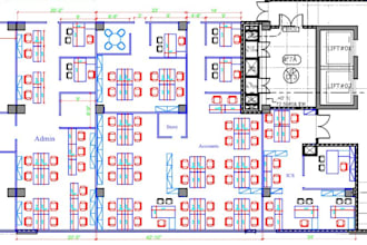 make autocad 2d floor plan of any area with interior layout