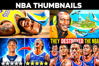 design sports youtube thumbnails for nba or basketball
