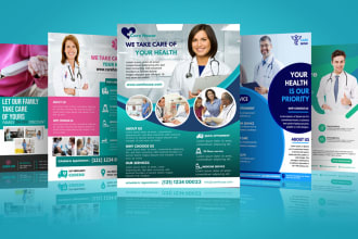 create clinic, medical, homecare, health brochure, flyer, trifold