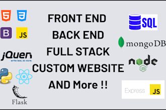 custom website build website full website creation full stack developer design