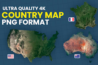 create transparent country maps png format