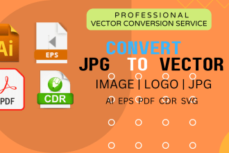 convert logo or image to vector, ai, eps, svg, cdr and pdf