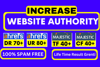 increase domain rating ahrefs DR  url rating ur, majestic trust flow tf cf  fast